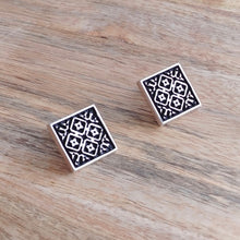 Load image into Gallery viewer, ARCHITECTURE, Set of Cufflinks and Bracelet, Sterling Silver and Natural Leather