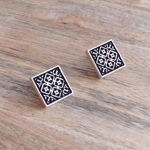 ARCHITECTURE, Set of Cufflinks and Bracelet, Sterling Silver and Natural Leather