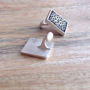ARCHITECTURE, Set of Cufflinks and Bracelet, Sterling Silver and Natural Leather