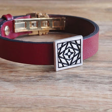 Load image into Gallery viewer, NEBULA STAR, Cuff Bracelet, Sterling Silver and Natural Leather