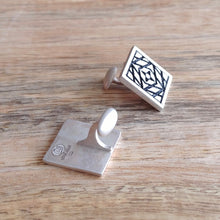 Load image into Gallery viewer, NEBULA STAR, Set of Cufflinks and Bracelet, Sterling Silver and Natural Leather