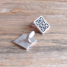 Load image into Gallery viewer, SWIRLING HEAVENS, Set of Cufflinks and Bracelet, Sterling Silver and Natural Leather