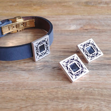 Load image into Gallery viewer, GARDEN and LIN, Cuff Bracelet, Sterling Silver and Natural Leather