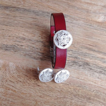 Load image into Gallery viewer, COINS, Set of Cufflinks and Bracelet, Sterling Silver and Natural Leather