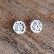 Load image into Gallery viewer, COINS, Set of Cufflinks and Bracelet, Sterling Silver and Natural Leather
