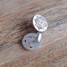 Load image into Gallery viewer, COINS, Set of Cufflinks and Bracelet, Sterling Silver and Natural Leather