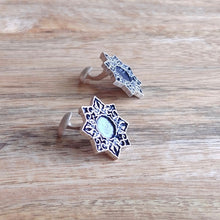 Load image into Gallery viewer, SHAMSA, Set of Cufflinks and Bracelet, Sterling Silver and Natural Leather