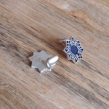 Load image into Gallery viewer, SHAMSA, Set of Cufflinks and Bracelet, Sterling Silver and Natural Leather