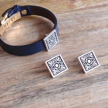 Load image into Gallery viewer, FOUR GARDENS, Cuff Bracelet, Sterling Silver and Natural Leather