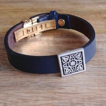 Load image into Gallery viewer, FOUR GARDENS, Cuff Bracelet, Sterling Silver and Natural Leather