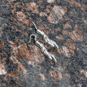 YOUR WAVY DANCING HAIR, Pair of Earrings, Sterling Silver