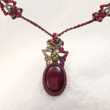 Load image into Gallery viewer, Blood Red Jasper Micro Macrame Necklace