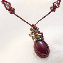 Load image into Gallery viewer, Blood Red Jasper Micro Macrame Necklace