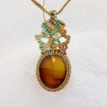 Load image into Gallery viewer, Yellow Agate Citron Micro Macrame Set of Bracelet, Necklace, Choker, ring and a Pair of Earrings