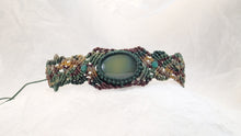 Load image into Gallery viewer, Micro Macrame Choker, Green Agate Cabochon