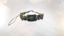 Load image into Gallery viewer, Micro Macrame Choker, Green Agate Cabochon