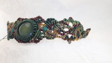 Load image into Gallery viewer, Micro Macrame Choker, Green Agate Cabochon
