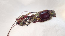 Load image into Gallery viewer, Micro Macrame Choker, Red Agate Cabochon