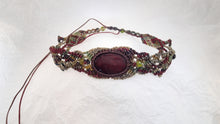 Load image into Gallery viewer, Micro Macrame Choker, Red Agate Cabochon