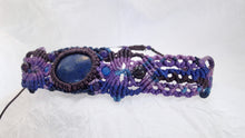 Load image into Gallery viewer, Micro Macrame Choker, Natural Lapis Lazuli Cabochon