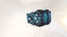 Load image into Gallery viewer, Micro Macrame Bracelet, Turquoise Cabochon
