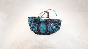 Micro Macrame Bracelet, Turquoise Cabochon