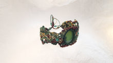 Load image into Gallery viewer, Micro Macrame Bracelet, Green Agate Cabochon