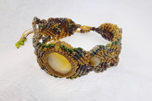 Load image into Gallery viewer, Yellow Agate Khaki Micro Macrame Set of Bracelet, Necklace, Choker, ring and a Pair of Earrings