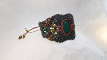 Load image into Gallery viewer, Micro Macrame Bracelet, Green Agate Cabochon