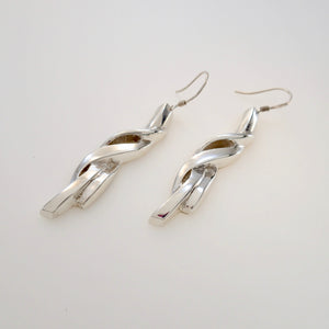 YOUR WAVY DANCING HAIR, Pair of Earrings, Sterling Silver