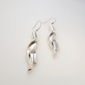 YOUR WAVY DANCING HAIR, Pair of Earrings, Sterling Silver