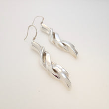 Load image into Gallery viewer, YOUR WAVY DANCING HAIR, Pair of Earrings, Sterling Silver