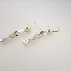 WATCH MY HEART IS DYING, Pair of Earrings, Sterling Silver