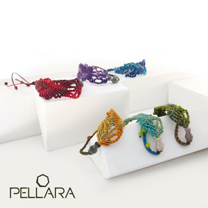 Mini Urn macrame bracelet. Adjustable, Handmade in Canada. Natural gemstone.