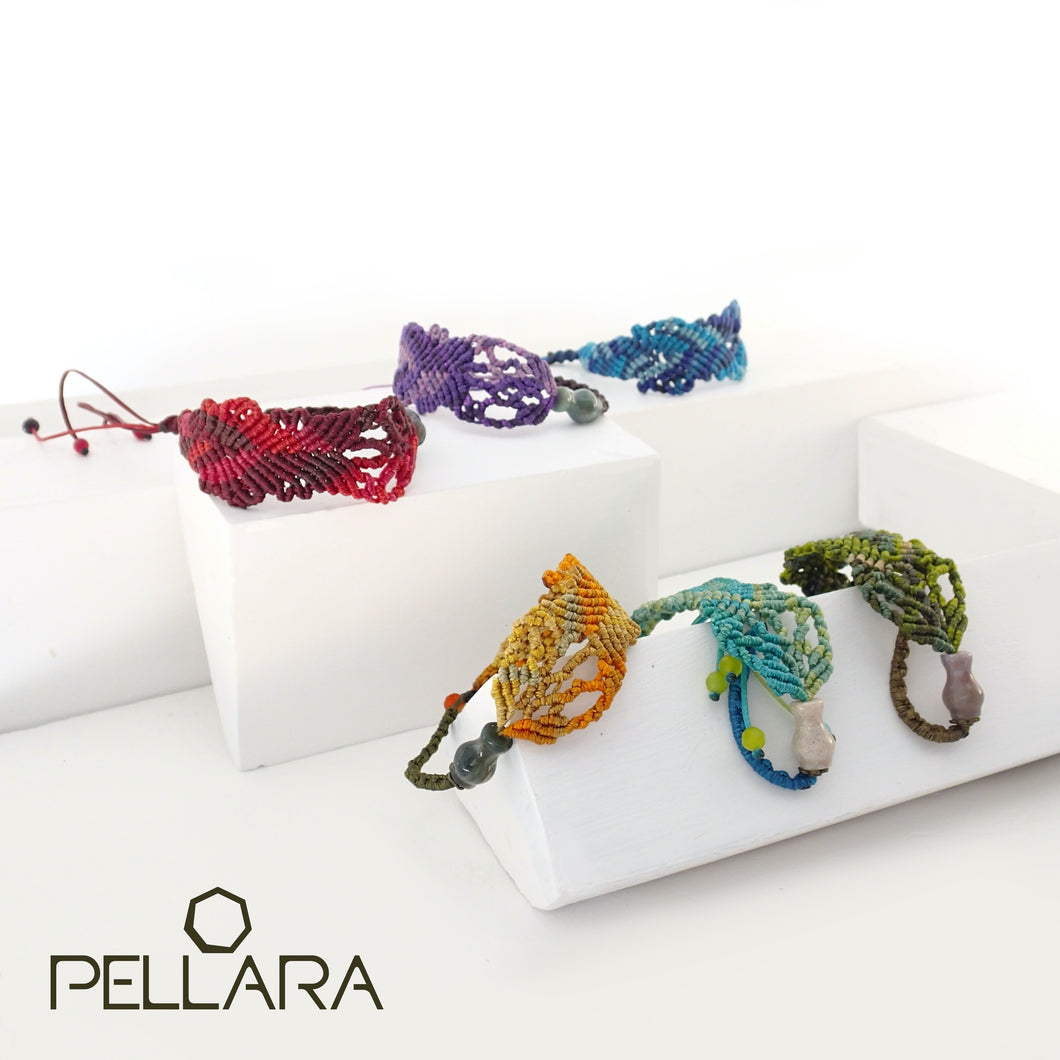 Mini Urn macrame bracelet. Adjustable, Handmade in Canada. Natural gemstone.