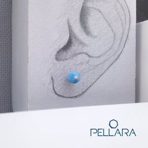 Sterling silver natural gemstone stud earrings contains a sparkling piece of Cubic Zirconia. Very light and hypo-allergenic, 6mm or 8mm beads. Apatite