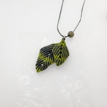 Load image into Gallery viewer, Early summer leaves macrame jewellery set, Necklace and earrings, Sterling silver hooks and bail. Adjustable, Handmade, dragon blood stone