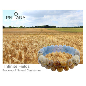 Gemstone bracelet by Pellara, Design name:  Infinite fields, made of opal & Agate crystals.  