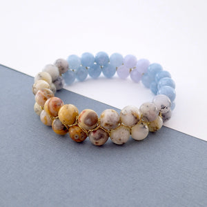 Gemstone bracelet by Pellara, inspired by nature. Infinite fields, Ir Represent  Aries, Gemini, Scorpio, Leo & Capricorn zodiacs. 