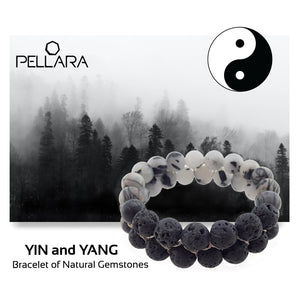 Gemstone Jewellery set by Pellara, Yin & Yang, The Crown, heart, Solar Plexus & base chakras, Aromatherapy necklace 
