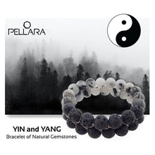 Load image into Gallery viewer, Gemstone bracelet by Pellara, Yin &amp; Yang, Leo, Virgo, Scorpio, Aries &amp; Capricorn zodiacs. 6 &amp; 8mm.