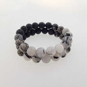 Gemstone bracelet by Pellara, Yin & Yang, Leo, Virgo, Scorpio, Cancer, Taurus & Gemini zodiacs. 6, 8 & 10mm.