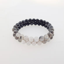 Load image into Gallery viewer, Gemstone bracelet by Pellara, Yin &amp; Yang, The Crown, heart, Solar Plexus &amp; base chakras,