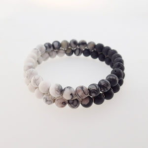 Gemstone bracelet by Pellara, Yin & Yang, The Crown, heart, Solar Plexus & base chakras, Aromatherapy bracelet