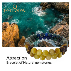 Gemstone necklace, earrings and bracelet jewellery set by Pellara, inspired by stormy sea. Aquarius, Gemini, Scorpio, Leo, Virgo & Capricorn zodiacs