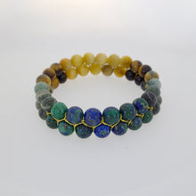 Load image into Gallery viewer, Gemstone bracelet by Pellara, inspired by stormy sea. attraction. Gemini, Scorpio, Virgo &amp; Capricorn zodiacs. 6, 8 &amp; 10mm stones
