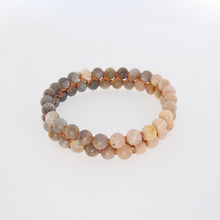 Load image into Gallery viewer, Gemstone bracelet, Dawn, by Pellara. Made of Sunstone and Moonstone. Birthstone gift for Cancer zodiac. The Crown and sacral chakra.