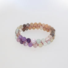 Load image into Gallery viewer, Gemstone bracelet, Eyes of Green by Pellara. Made of Sunstone, Moonstone &amp; Flourite. Birthstone gift for Cancer, Capricorn &amp; Pisces zodiacs.