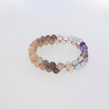 Load image into Gallery viewer, Gemstone bracelet, Eyes of Green by Pellara. Made of Sunstone, Moonstone &amp; Flourite. Birthstone gift for Cancer, Capricorn &amp; Pisces zodiacs.