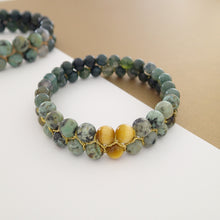 Load image into Gallery viewer, Gemstone Bracelet, Happy prince by Pellara. Made of Agate, Turquoise &amp; Tiger Eye. Birthstone gift for Leo, Virgo, Scorpio &amp; Gemini zodiacs.